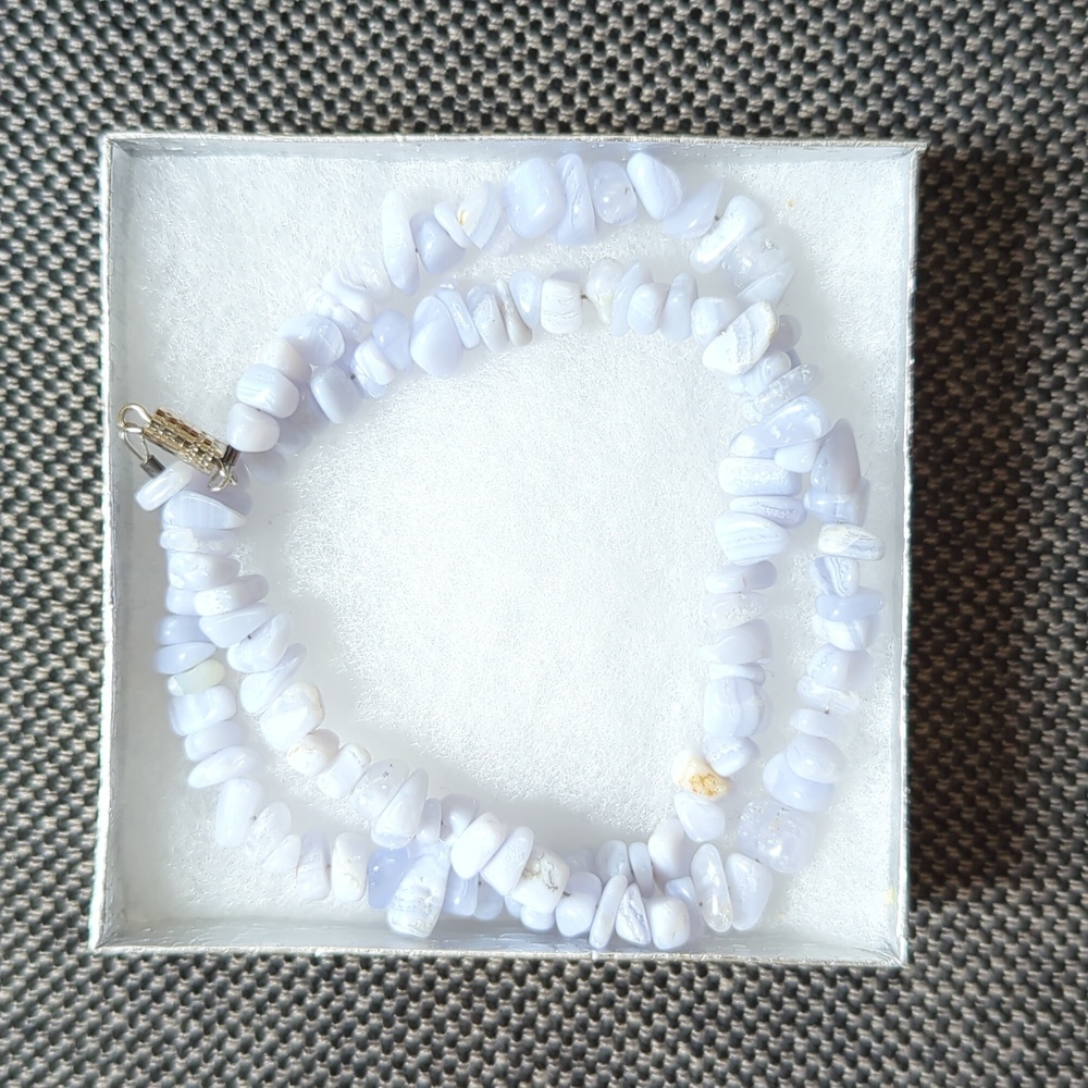 Blue Lace Agate Necklace - 18"